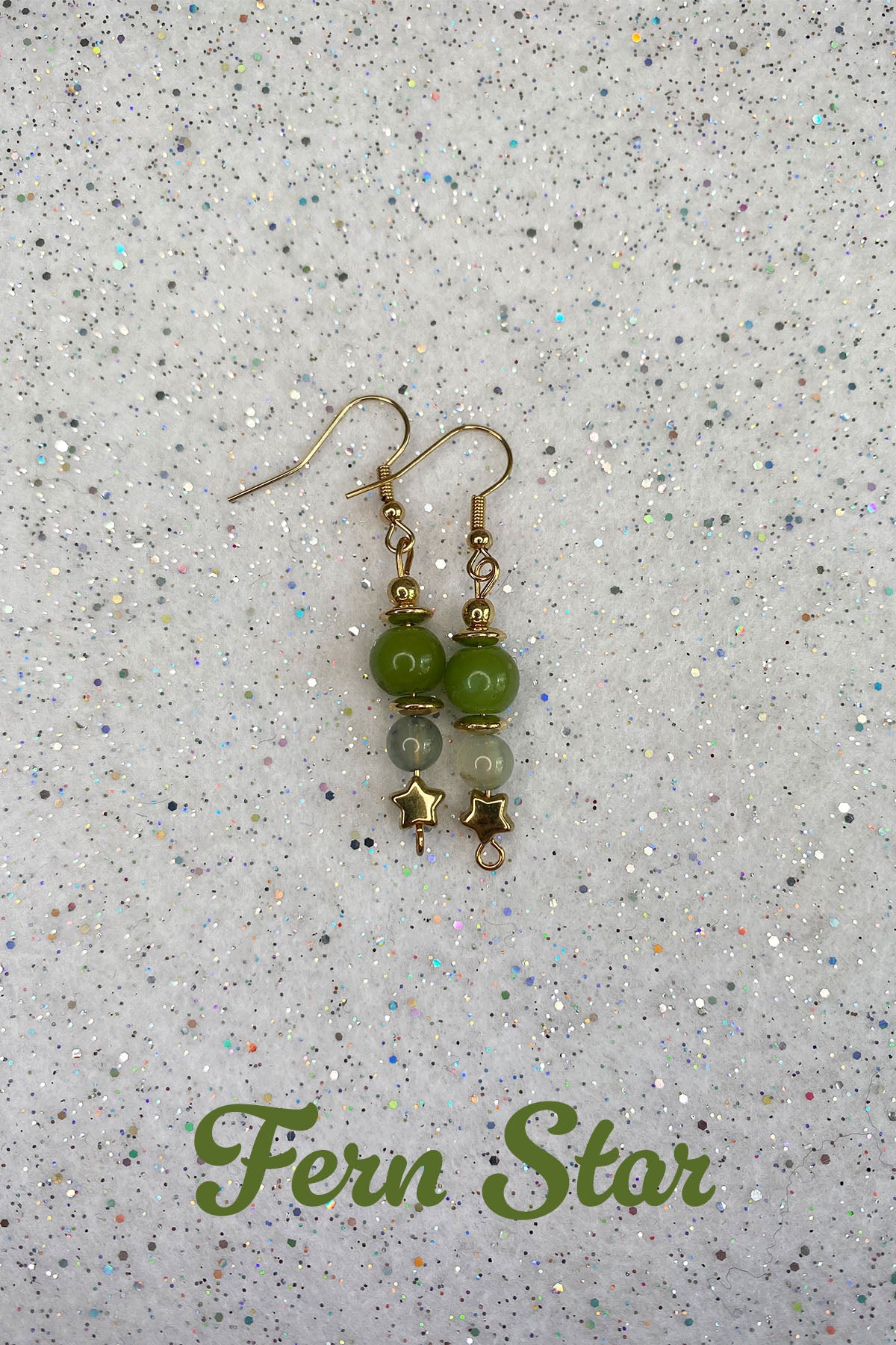 Green Beaded Earrings