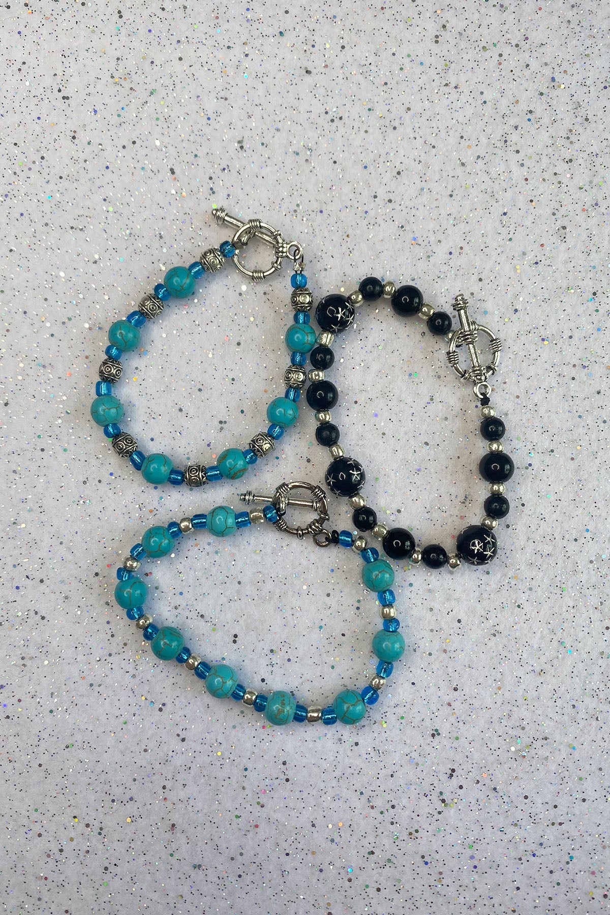 Single strand beaded bracelets